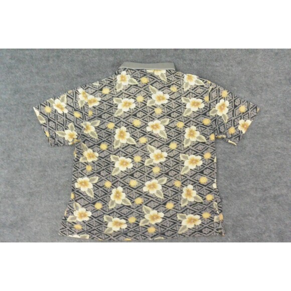 Vintage Bamboo Kay Shirt Mens Large Brown Floral‎ Polo - Picture 3 of 9